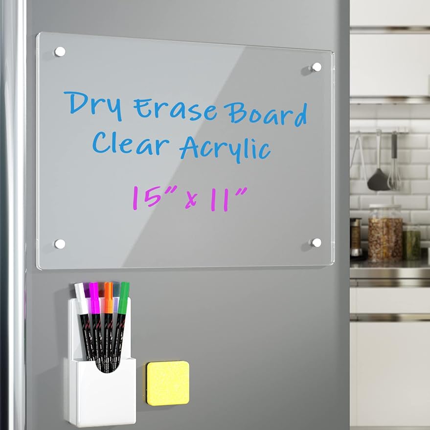 (⭐⭐ HOT SALE NOW) Acrylic Note Board Refrigerator Dry Erase Board Magnetic