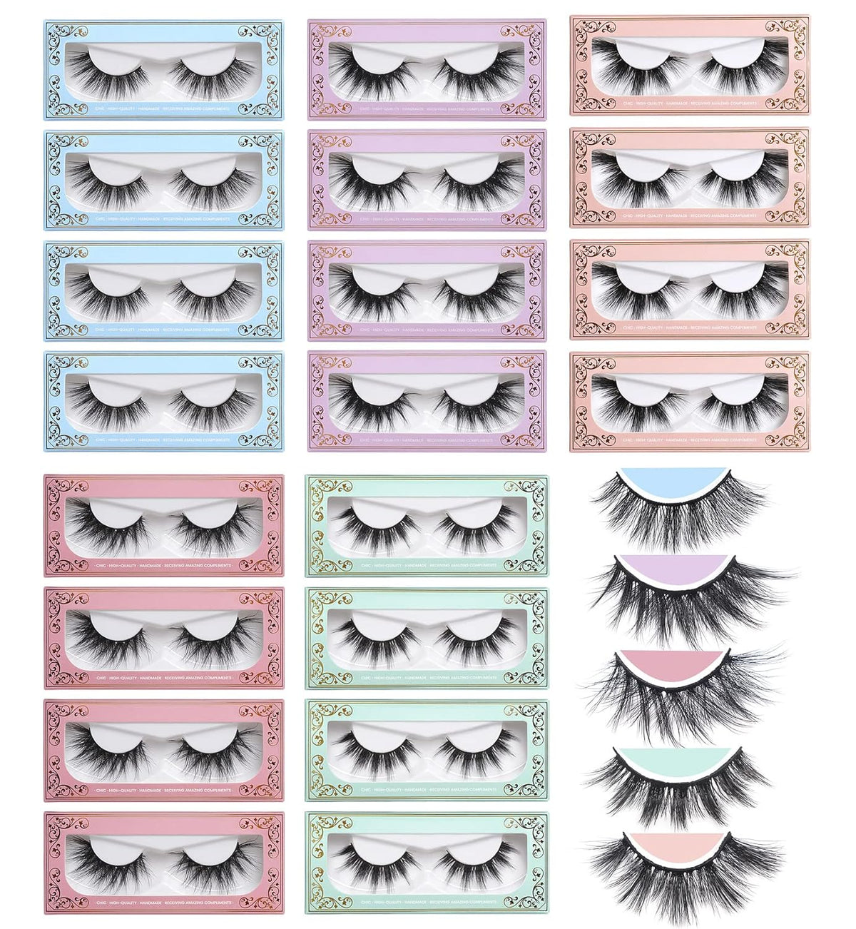 (⭐⭐ HOT SALE NOW) MAGEFY 20 Pairs False Eyelashes Fluffy Volume Long Faux Mink Lashes Natural Look 5 Styles Wispy Fake Eyelashes Soft Reusable Eyelashes with Lashes Boxes (20 Pairs, 5 Styles)