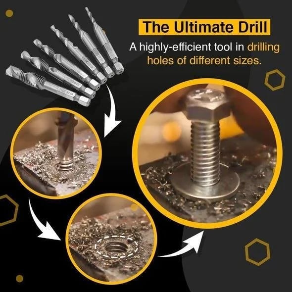 (🔥 HOT SALE NOW-48% OFF) --Thread Tap Drill Bits 6Pcs Set