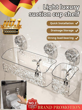 🔥Last Day Clearance🎉Light Luxury Style Glacier Pattern Suction Cup Shelf