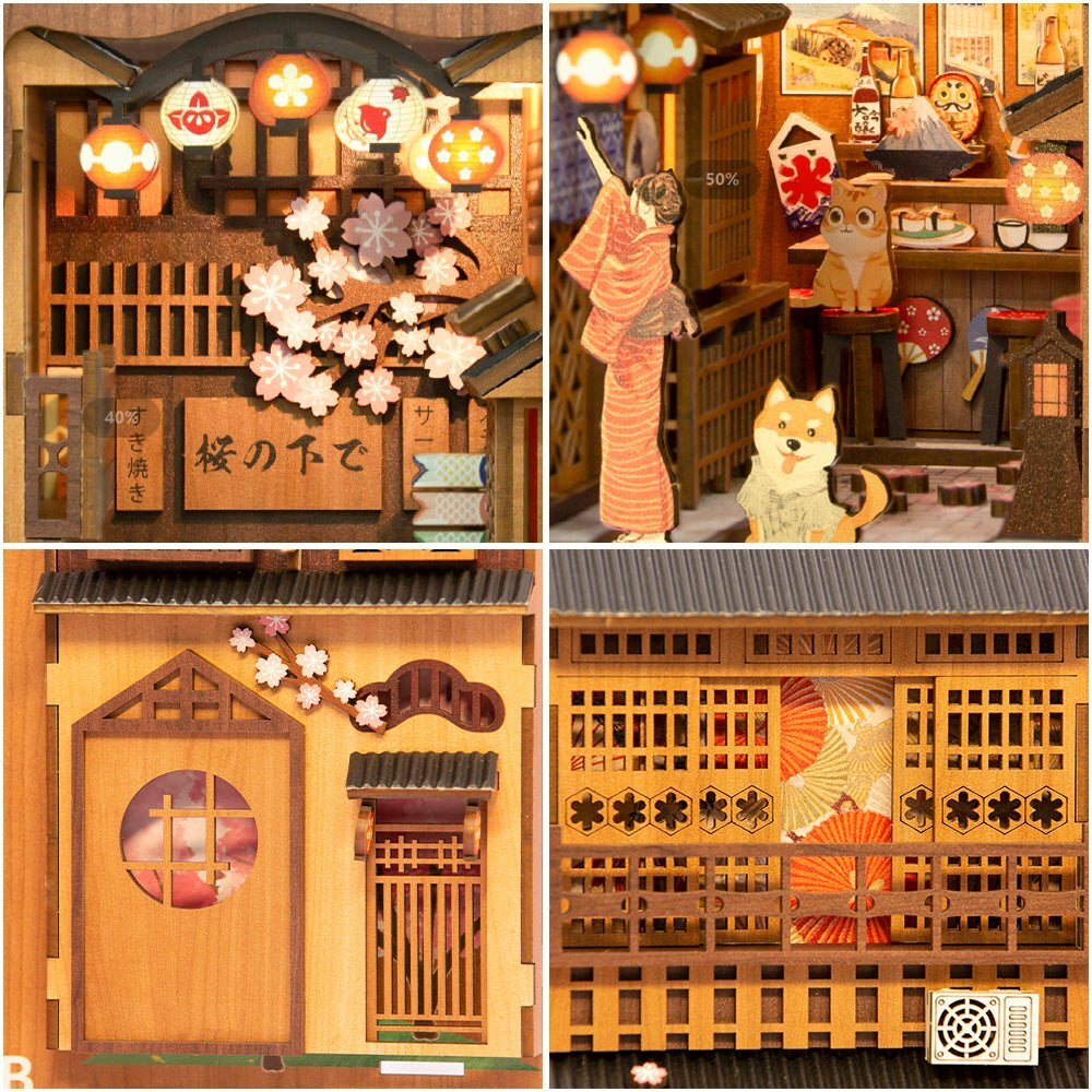 📖Japanese Izakaya Alley DIY Book Nook Wooden Puzzle-J