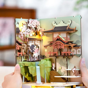 📖Falling Sakura DIY Book Nook 3D Wooden Puzzle-J