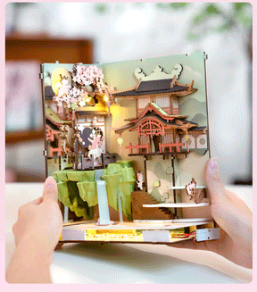 📖Falling Sakura DIY Book Nook 3D Wooden Puzzle-J