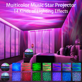 🔥2 in 1 Northern Lights and Ocean Wave Projector with 14 Light Effects for Bedroom