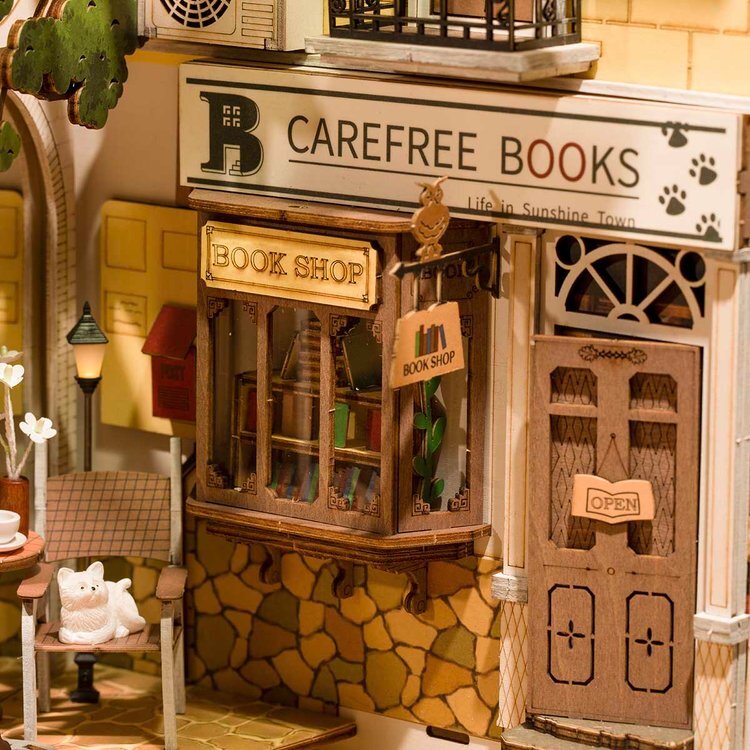 📖Sunshine Town 3D Wooden DIY Book Nook-J