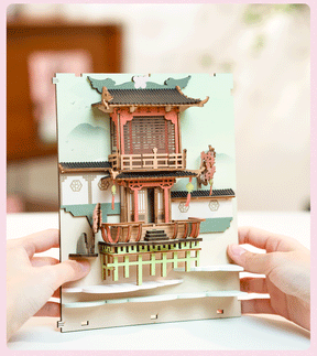 📖Falling Sakura DIY Book Nook 3D Wooden Puzzle-J