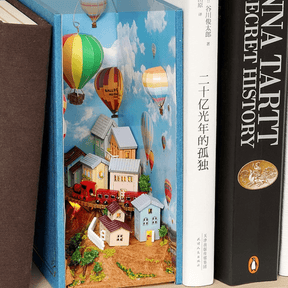 📖Hot Air Balloon & Journal of Venice Book Nook 3D Wooden Puzzle-J