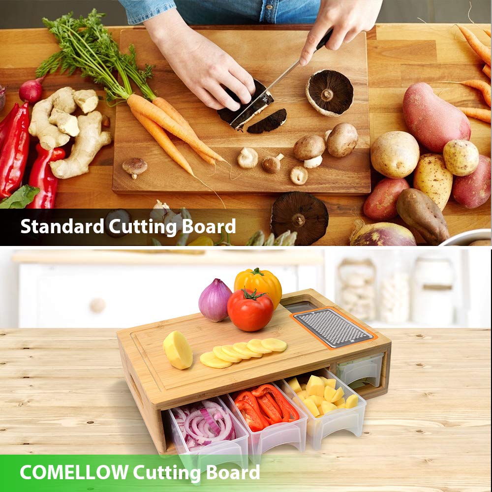 🔥Last Day Clearance🎉Bamboo Cutting Board with Containers