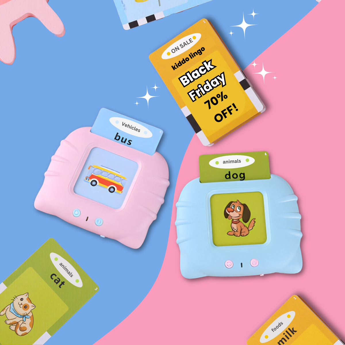 🎁2023-Christmas Hot Sale🎁Kids Early Learning Flashcards - Audible Reading Device + 224 Words!