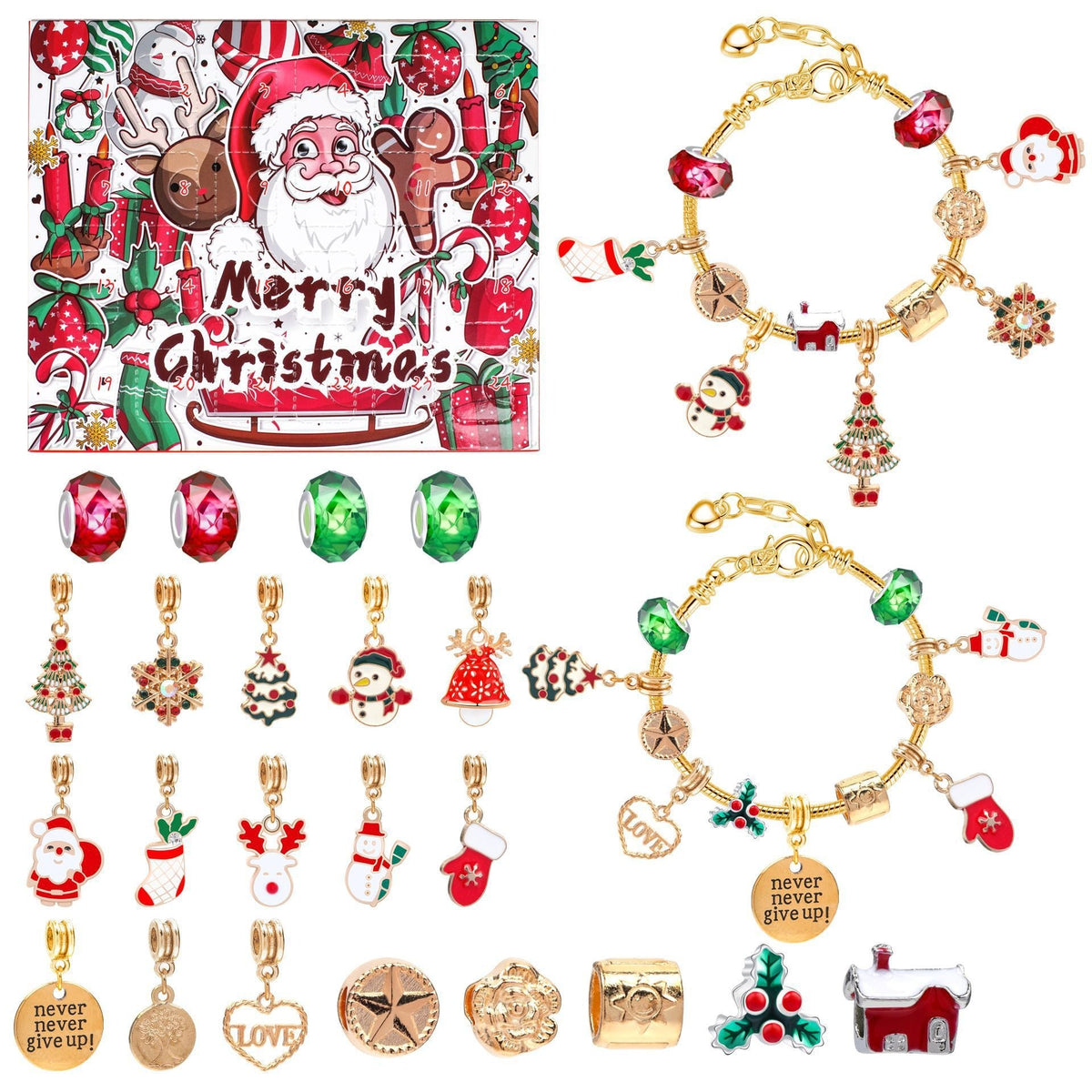 🎄Early Christmas Sale-40% OFF🎁24 Pcs DIY Christmas Advent Calendar Bracelets Set