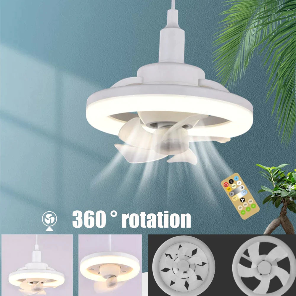 💥Last Day Sale 51% OFF💥 2in1 Remote Control 360 Radiant Rotating RC Ceiling Fan Lamp