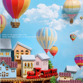 📖Hot Air Balloon & Journal of Venice Book Nook 3D Wooden Puzzle-J