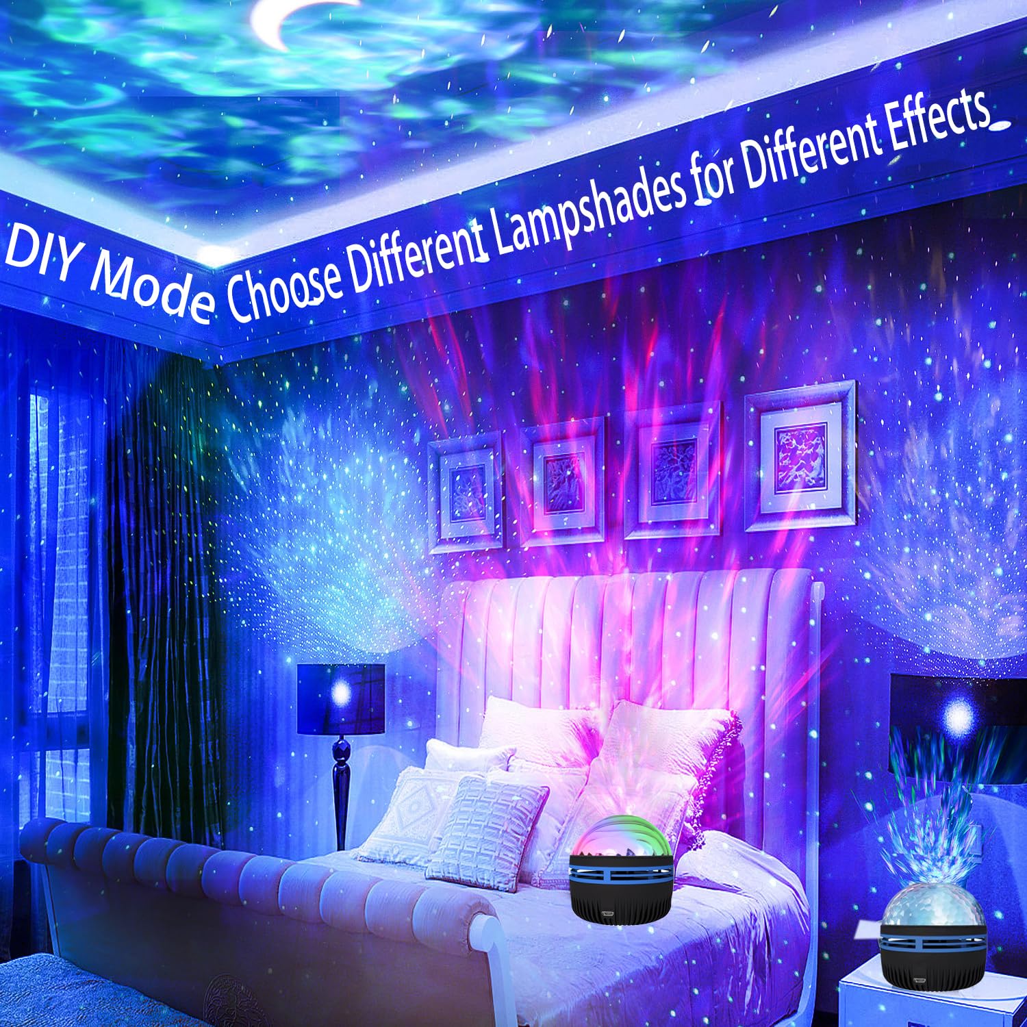 🔥2 in 1 Northern Lights and Ocean Wave Projector with 14 Light Effects for Bedroom