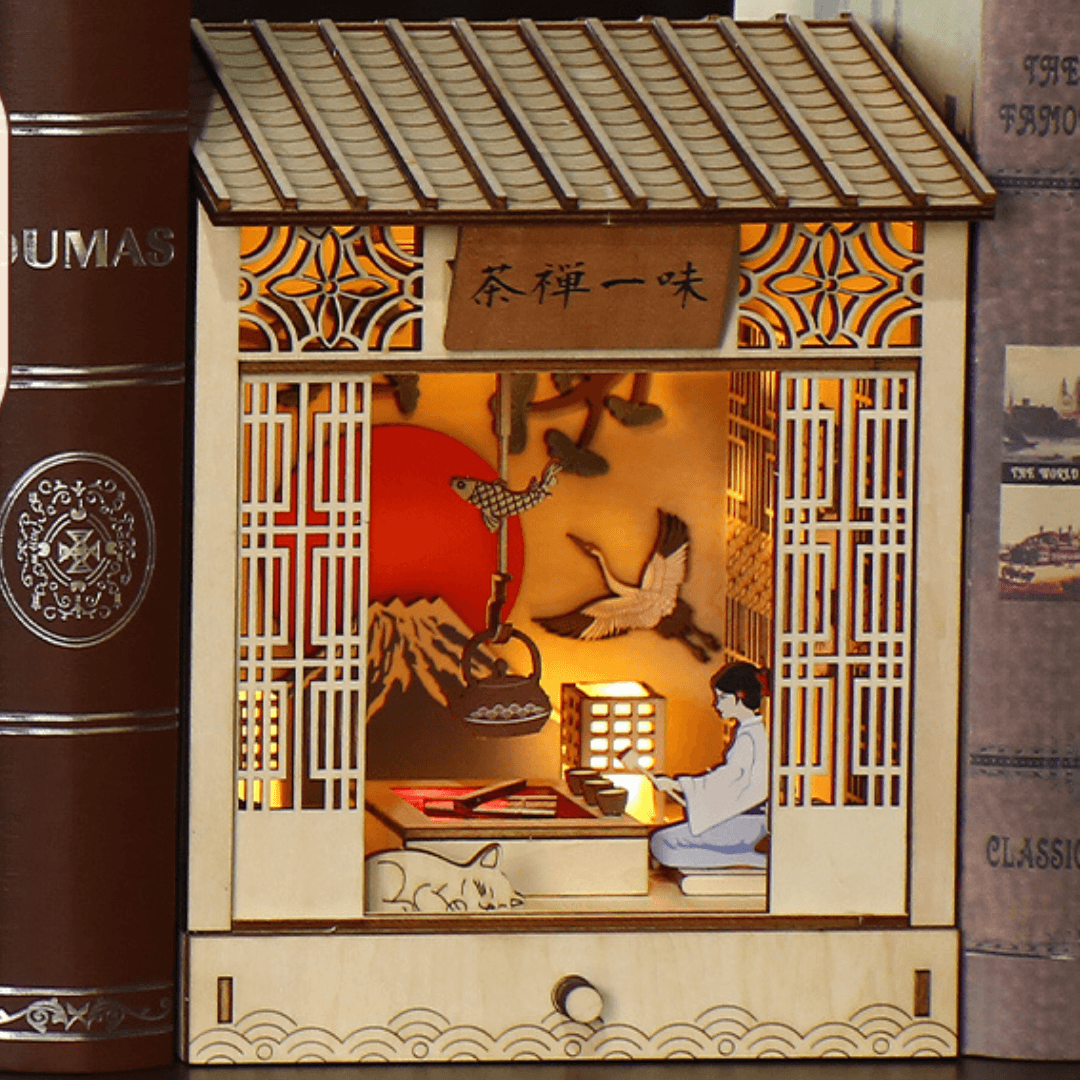 📖Japanese Chashitsu Tea Room DIY Book Nook 3D Wooden Puzzle-J